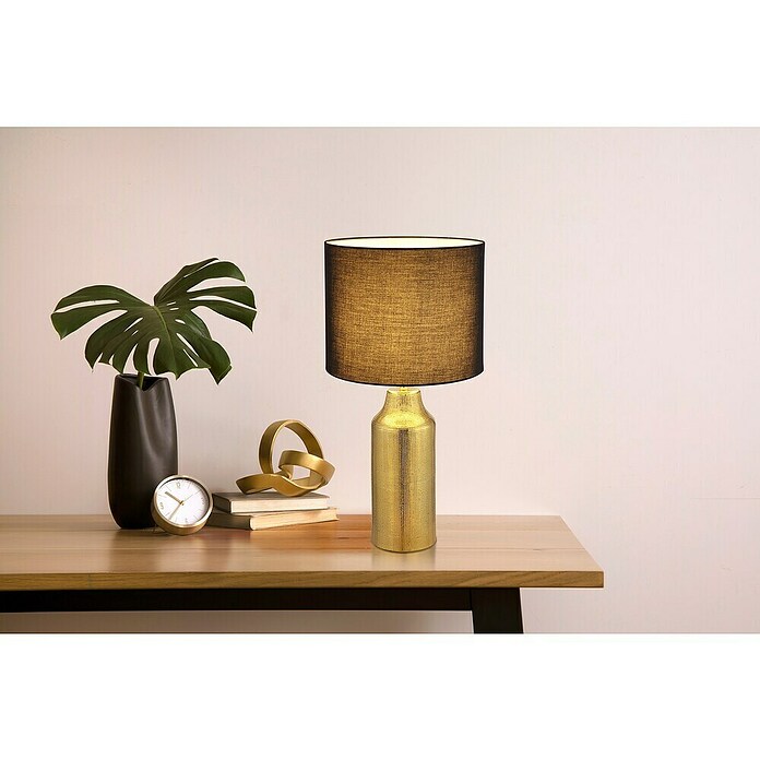 Globo Tischleuchte Elden (60 W, Goldfarben, Schwarz, E27, Ø x H: 305 x 610 mm) | BAUHAUS