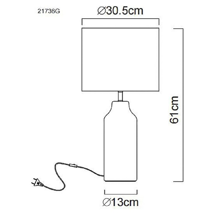 Globo Tischleuchte Elden (60 W, Goldfarben, Schwarz, E27, Ø x H: 305 x 610 mm) | BAUHAUS