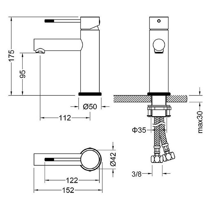 Best Design Wastafelkraan Ore-Industry (RVS-304, Mat) | BAUHAUS