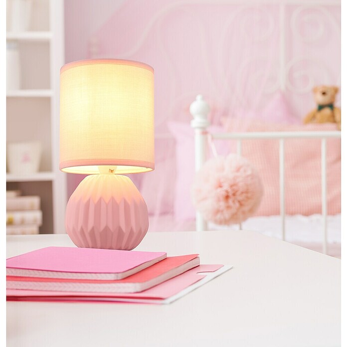 Globo Tischleuchte Sylas (40 W, Pink, E14, Ø x H: 120 x 230 mm) | BAUHAUS