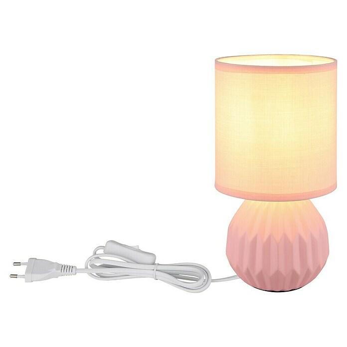 Globo Tischleuchte Sylas (40 W, Pink, E14, Ø x H: 120 x 230 mm) | BAUHAUS