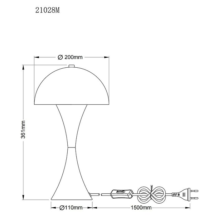 Globo Tischleuchte Dima (40 W, Messingfarben, E27, Ø x H: 200 x 361 mm) | BAUHAUS