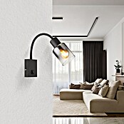 Globo Wandstrahler Hubertus (40 W, Klar, Rauchfarben, Schwarz, E14, B x H: 70 x 465 mm) | BAUHAUS