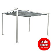Sunfun Pérgola con toldo corredero Jakarta II XL (300 x 400 x 230 cm, Gris claro, Factor de protección: UV 50+)