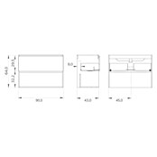 Mueble de lavabo Open (L x An x Al: 43 x 90 x 64 cm, Beige, Madera auténtica) | BAUHAUS