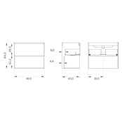 Mueble de lavabo Open (L x An x Al: 43 x 60 x 64 cm, Negro, Madera auténtica) | BAUHAUS
