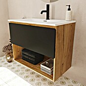 Mueble de lavabo Open (L x An x Al: 43 x 100 x 64 cm, Negro, Madera auténtica) | BAUHAUS