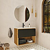 Mueble de lavabo Open (L x An x Al: 43 x 100 x 64 cm, Negro, Madera auténtica) | BAUHAUS