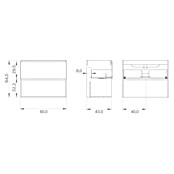 Mueble de lavabo Open (L x An x Al: 43 x 80 x 64 cm, Blanco seda, Madera auténtica) | BAUHAUS