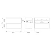 Mueble de lavabo Open (L x An x Al: 43 x 100 x 64 cm, Negro, Madera auténtica) | BAUHAUS