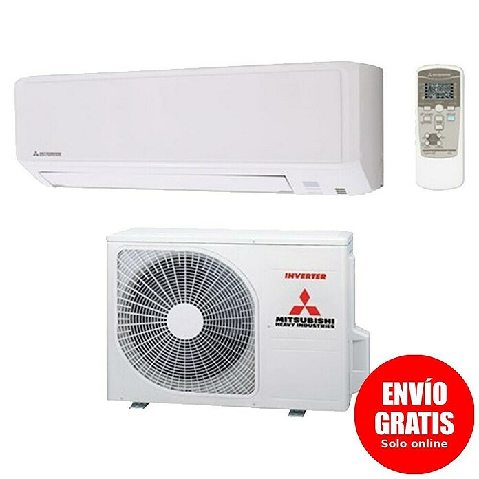 Mitsubishi Aire acondicionado Inverter DXK-Z6-W 12   (Potencia frigorífica máx. por unidad en BTU/h: 10.918 BTU/h, Potencia calorífica máx. por equipo en BTU/h: 12.283 BTU/h, Específico para: Habitaciones de hasta 25 m²)