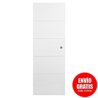 Solid Elements Hoja de puerta Mannheim (62,5 x 203 cm, Blanco, Maciza, Con uñero)
