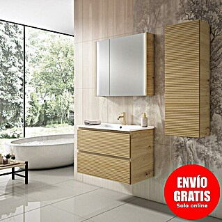 Mueble de lavabo Naomi 2C (L x An x Al: 45 x 80 x 55 cm, Roble garriga)