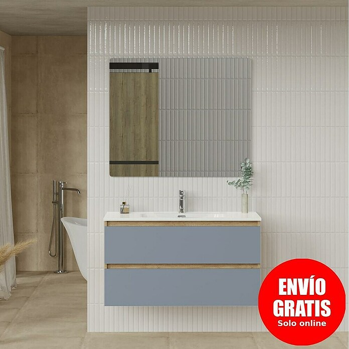 Artysan Conjunto de mueble de baño Funk (Ancho: 100 cm, Nature/Azul, 3 pzs.) | BAUHAUS