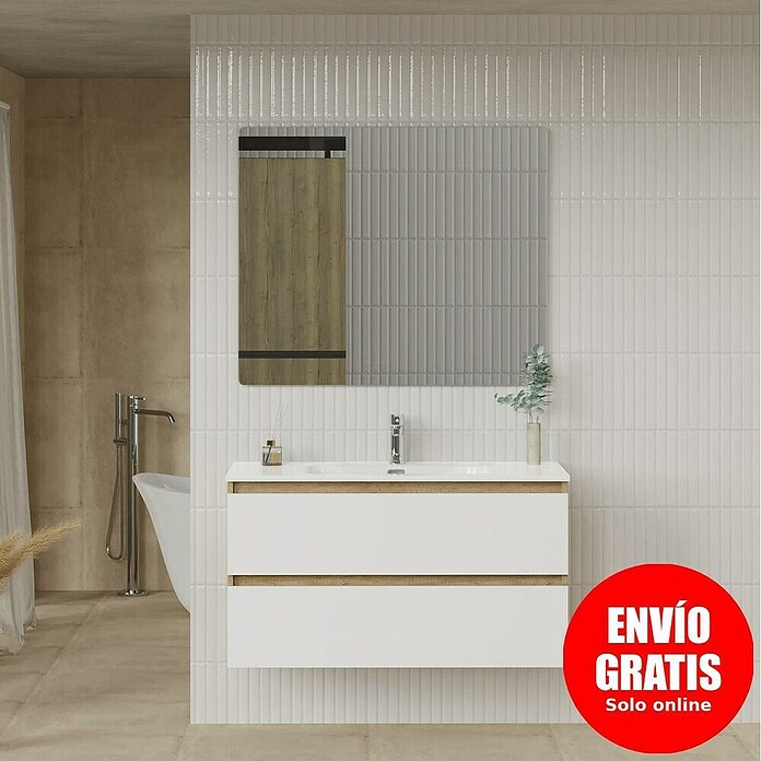 Artysan Conjunto de mueble de baño Funk (Ancho: 100 cm, Nature/Blanco, 3 pzs.) | BAUHAUS