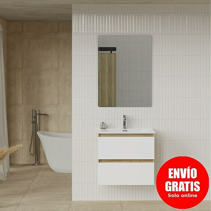 Artysan Conjunto de mueble de baño Funk (Ancho: 60 cm, Nature/Blanco, 3 pzs.) | BAUHAUS