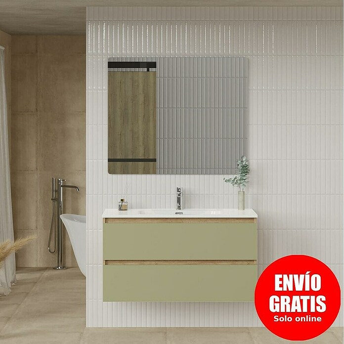 Artysan Conjunto de mueble de baño Funk (Ancho: 100 cm, Nature/Verde, 3 pzs.) | BAUHAUS