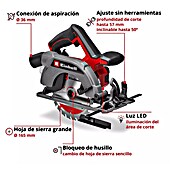 Einhell Power X-Change 18V Sierra circular de batería TE-CS 18/165-2 Li (18 V, Sin batería, Diámetro hoja de sierra: 165 mm, 4.200 r.p.m.) | BAUHAUS