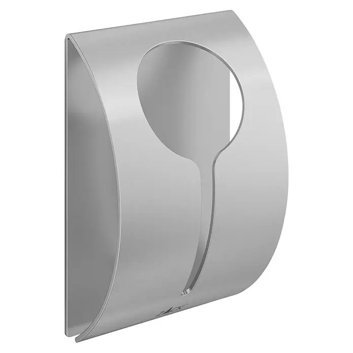 Zack Handtuchklemme Peco - Silber, Matt - Ein eleganter, silberner Küchenrollenhalter mit einem stilvollen, ausgeschnittenen Löffeldesign, das Funktionalität und Ästhetik vereint.