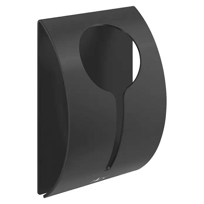 Zack Handtuchklemme Peco - Schwarz, Matt - Dunkelgrauer ZACK Wand-Haartrocknerhalter, moderne Badezimmeraufbewahrung mit minimalistischem Design und praktischer Funktionalität.