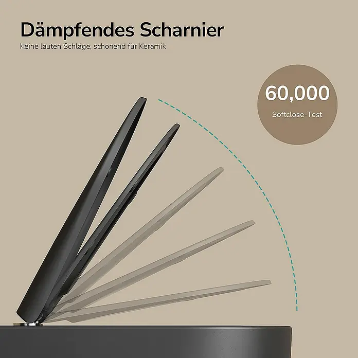Emke Wand-WC Nero - Spülrandlos, Mit schmutzabweisender Glasur, Schwarz