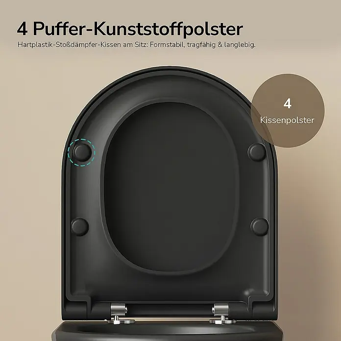 Emke Wand-WC Luno - Spülrandlos, Mit schmutzabweisender Glasur, Schwarz