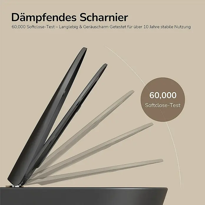 Emke Wand-WC Luno - Spülrandlos, Mit schmutzabweisender Glasur, Schwarz