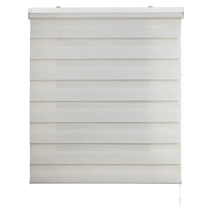 Estor noche y día Duolux - An x Al: 80 x 180 cm, Lino - Esta imagen muestra una persiana horizontal moderna en tonos neutros, ideal para el control de la luz y la privacidad.