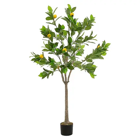 ML-Design  Kunstpflanze Zitronenbaum Pflegeleichte Kunstbaum 160 cm für Innen & Außen im Topf