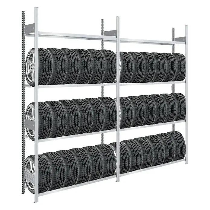 Proregal Reifenregal TIRE PRO - H x B x T: 250 x 260 x 43 cm, Stecken, Verzinkt