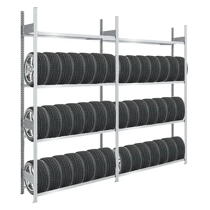 Proregal Reifenregal TIRE PRO - H x B x T: 250 x 300 x 43 cm, Stecken, Verzinkt