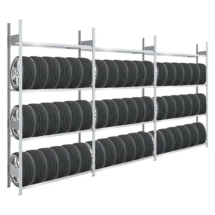 Proregal Reifenregal TIRE PRO - H x B x T: 250 x 390 x 43 cm, Stecken, Verzinkt