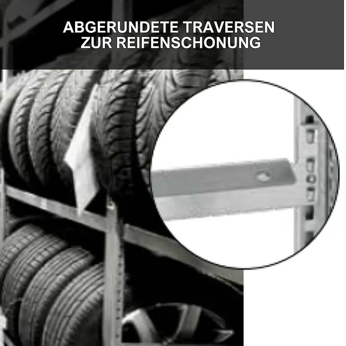 Proregal Reifenregal TIRE PRO - H x B x T: 250 x 100 x 43 cm, Stecken, Verzinkt
