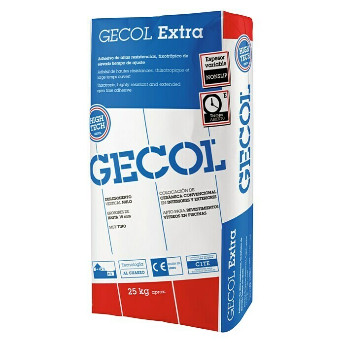 Gecol Cemento cola Extra blanco (25 kg, Específico para: Cerámica)