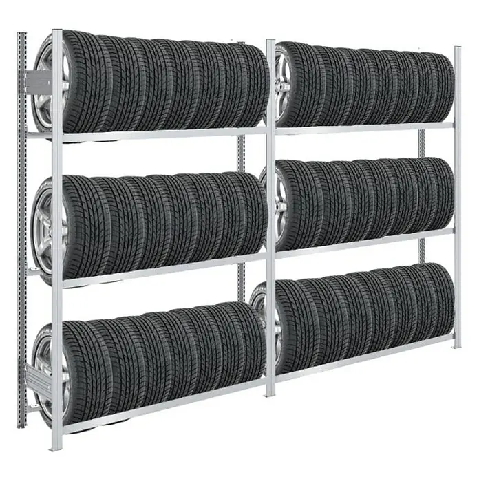 Proregal Reifenregal TIRE PRO - H x B x T: 200 x 300 x 43 cm, Stecken, Verzinkt