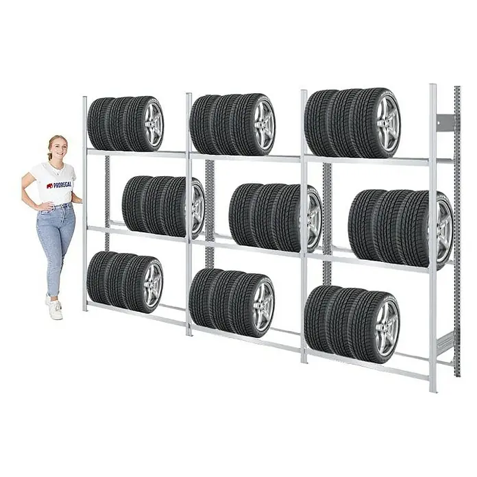 Proregal Reifenregal TIRE PRO - H x B x T: 200 x 300 x 43 cm, Stecken, Verzinkt