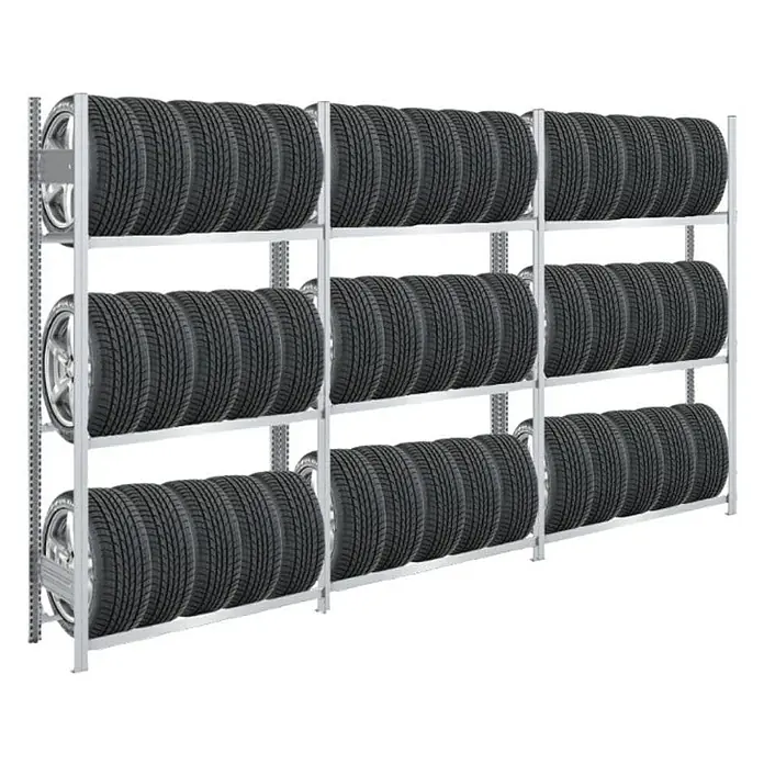 Proregal Reifenregal TIRE PRO - H x B x T: 200 x 300 x 43 cm, Stecken, Verzinkt