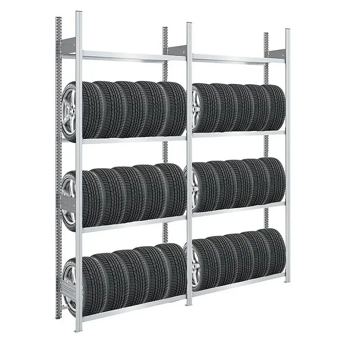 Proregal Reifenregal TIRE PRO - H x B x T: 250 x 200 x 43 cm, Stecken, Verzinkt