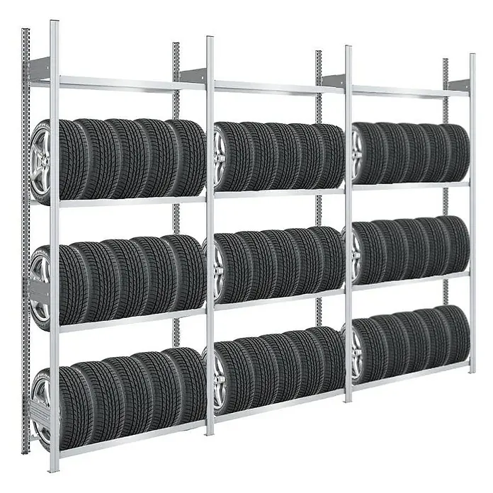 Proregal Reifenregal TIRE PRO - H x B x T: 250 x 300 x 43 cm, Stecken, Verzinkt