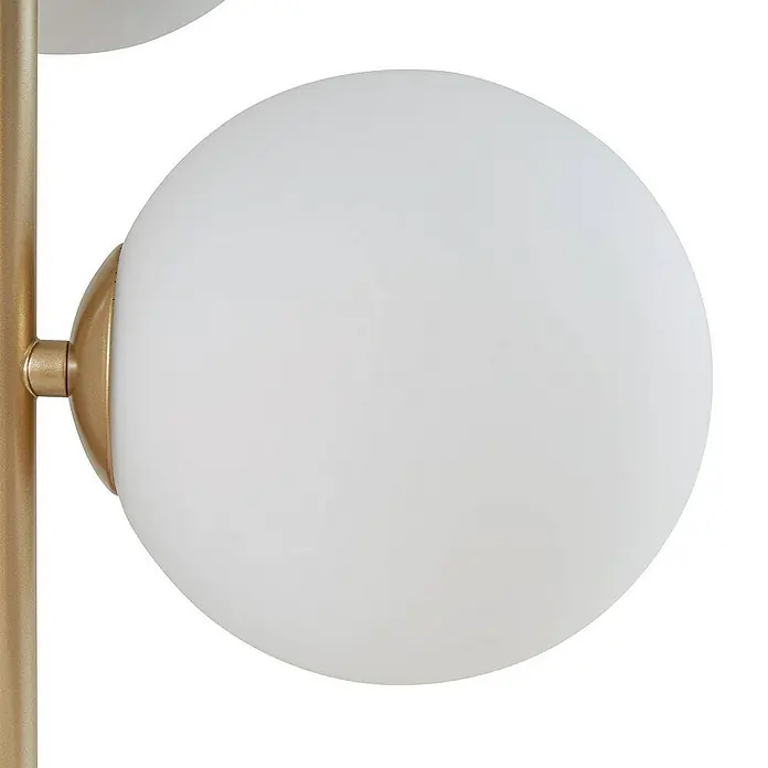 Lucande Stehleuchte Isandro - messing / gold, weiß / opal, G9