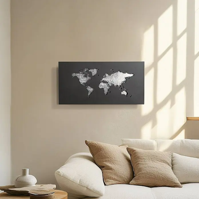 Lucande Wandleuchte World - L x B x H: 4,6 x 60 x 30 cm, schwarz