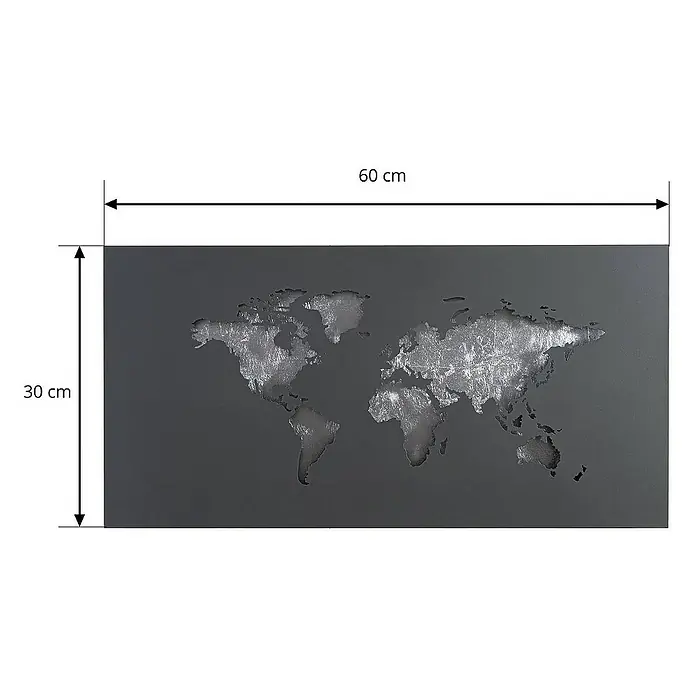 Lucande Wandleuchte World - L x B x H: 4,6 x 60 x 30 cm, schwarz