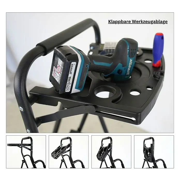 Proregal Klapptritt Profi-Trittleiter klappbar - Anzahl Tritte: 5 Stk., Belastbarkeit: 150 kg, Stahl