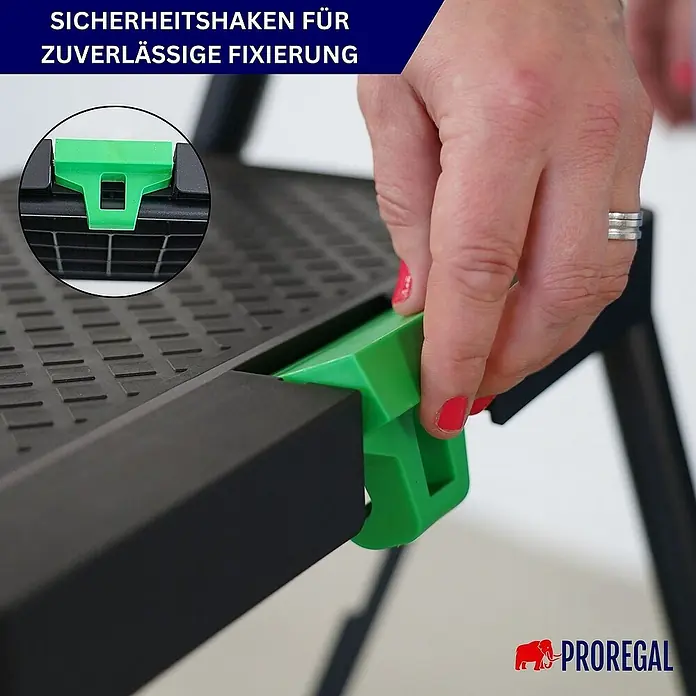 Proregal Klapptritt Profi-Trittleiter klappbar - Anzahl Tritte: 5 Stk., Belastbarkeit: 150 kg, Stahl