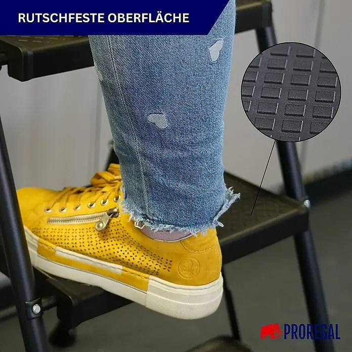 Proregal Klapptritt Profi-Trittleiter klappbar - Anzahl Tritte: 5 Stk., Belastbarkeit: 150 kg, Stahl
