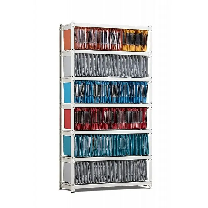 Proregal Registraturregal MAXIMUS - H x B x T: 200 x 125 x 37 cm, Stecken, Lichtgrau