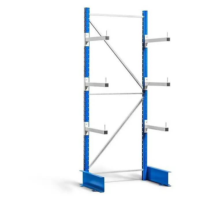 Proregal Kragarmregal MAXIMUS Einseitig - H x B x T: 200 x 80 x 50 cm, Stecken, Lichtblau/Lichtgrau