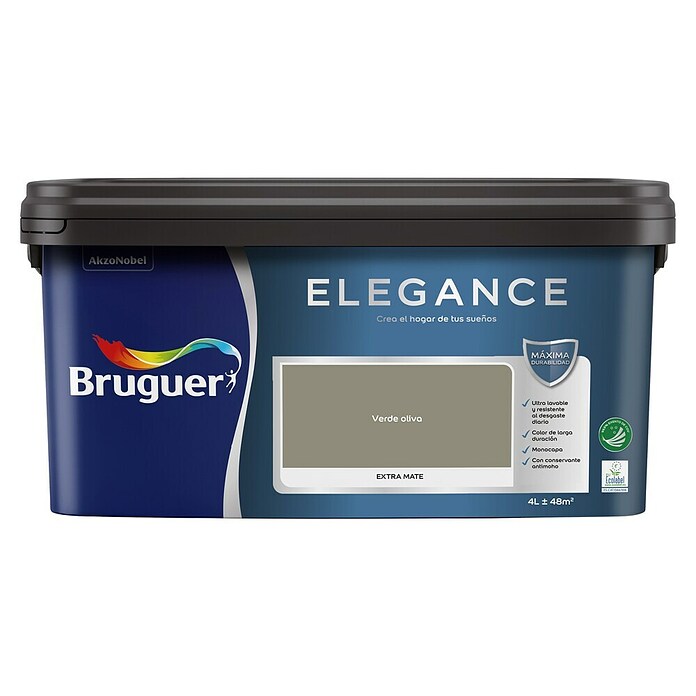 Bruguer Elegance Pintura para paredes (Verde oliva, Mate, 4 l) | BAUHAUS