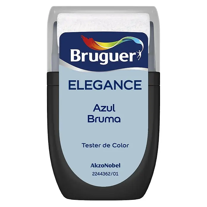 Bruguer Elegance Tester de pintura - Azul bruma, Mate, 30 ml - Probador de color Bruguer Elegance "Azul Bruma", ideal para probar el elegante tono azul antes de pintar.