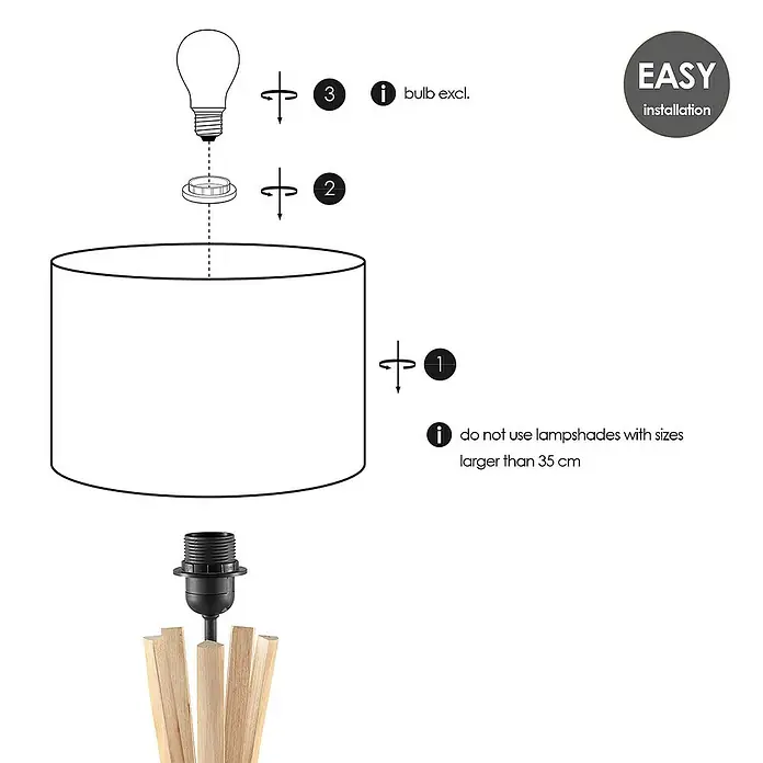 Home Sweet Home Lampenfuß Bindy - 40 W, Farbe: Weiß, Höhe: 33 cm - Aufbauanleitung für eine Lampe.